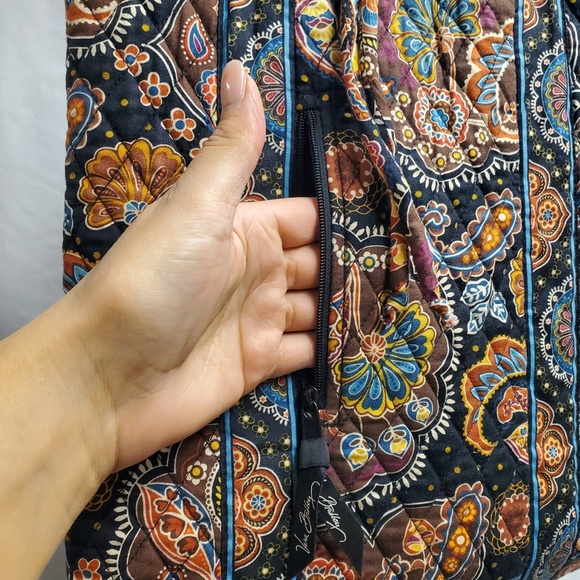 Vera Bradley Kensington cinched backpack gym bag paisley fall brown black blue